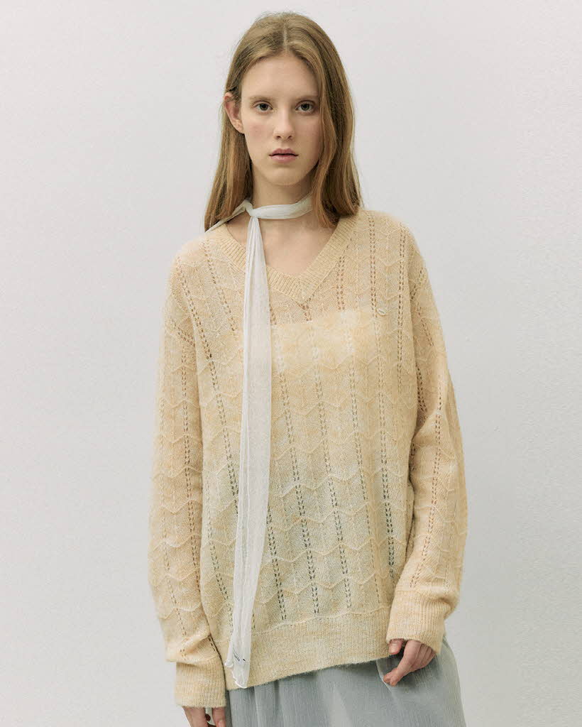 LOOSE FIT SKASHI KNIT IVORY | ファッション通販サイト NUGU