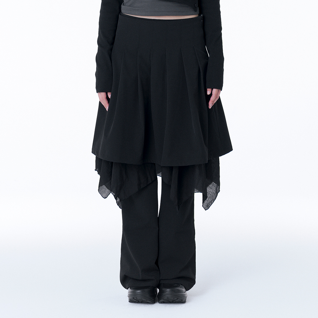 ブランド一覧 | ワールド オンラインストア Influencer pick] BLACK set pants skirt Layered パンツ