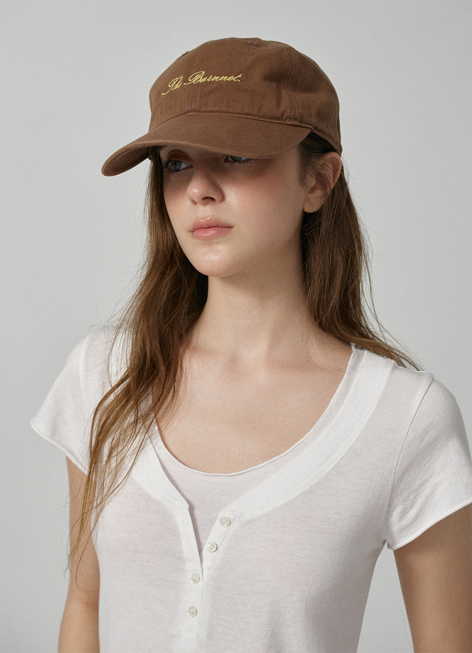 Letter Logo Ball Cap_Brown