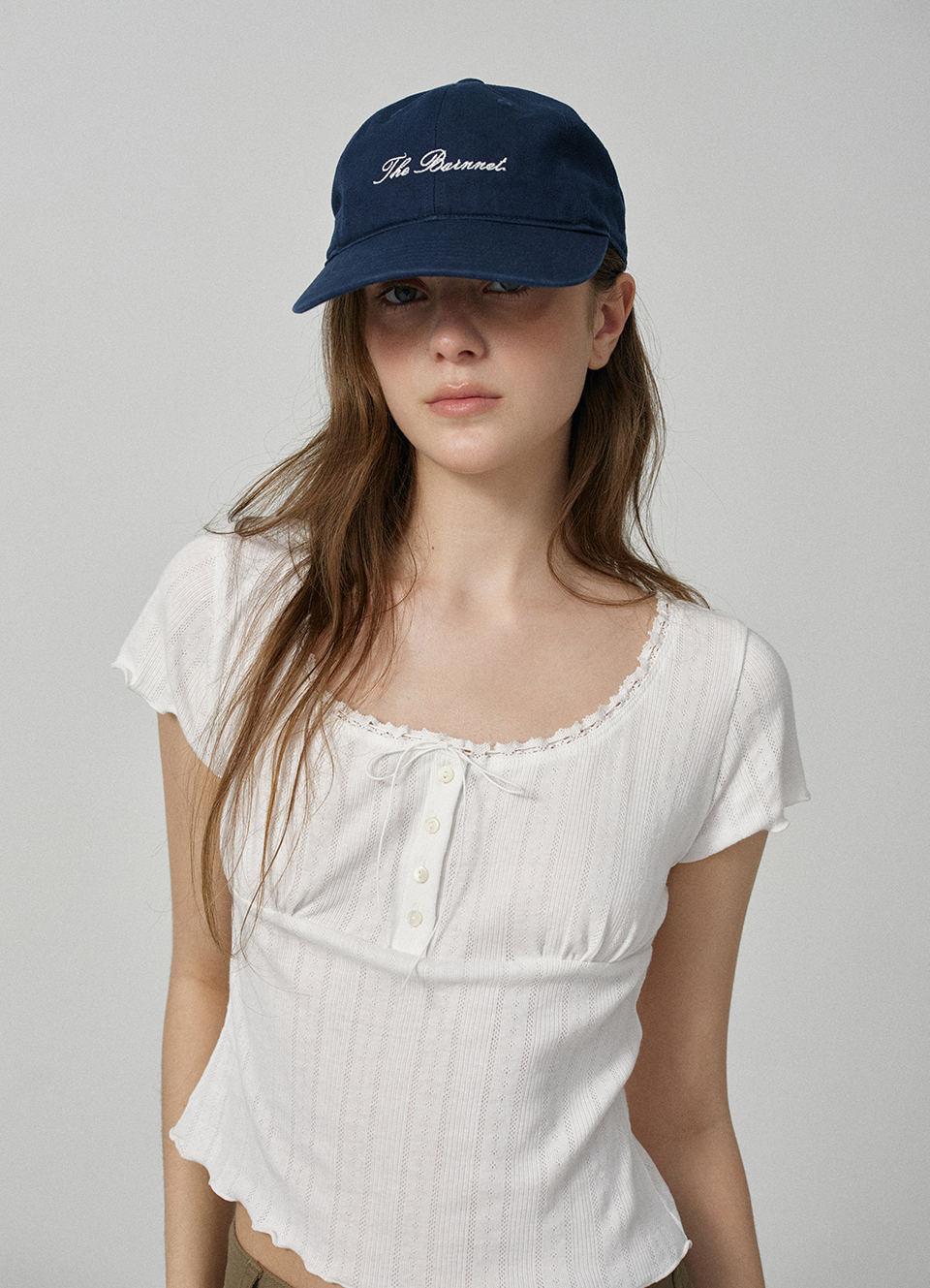 Letter Logo Ball Cap_Navy