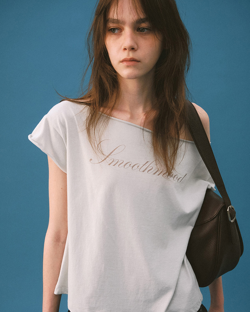 Lisz Off The Shoulder Tee Pale Gray