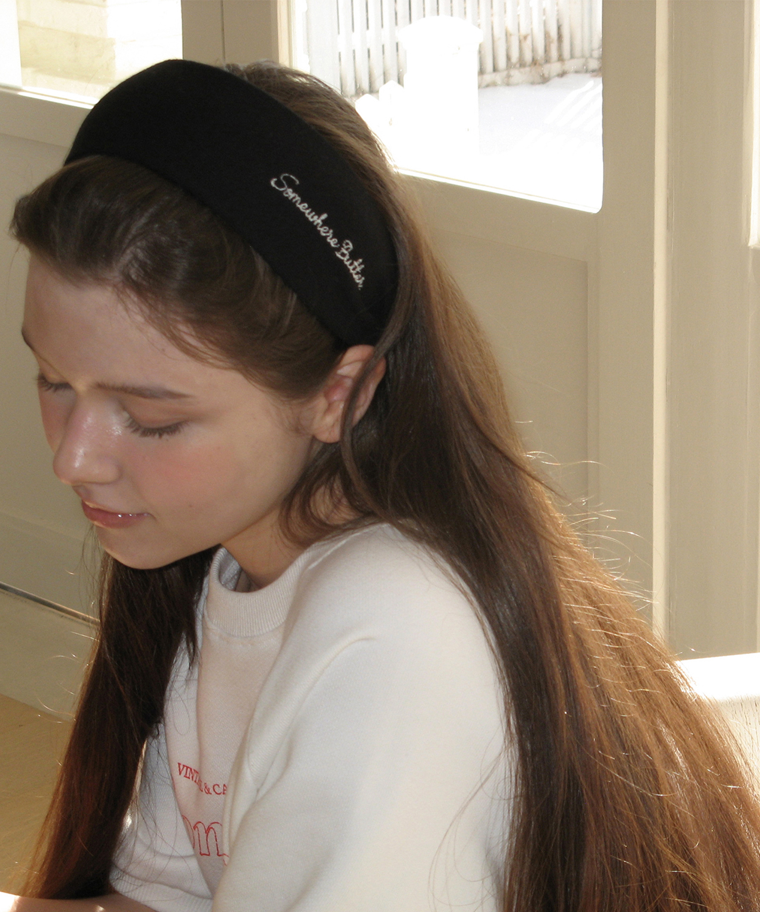 Logo Cotton Hairband - Black