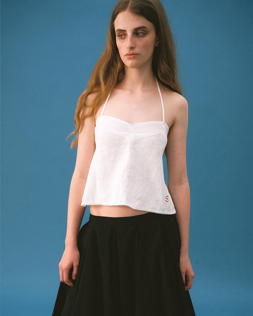 Lora Halter Neck Top Ivory