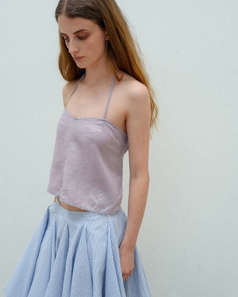 Lora Halter Neck Top Lilac