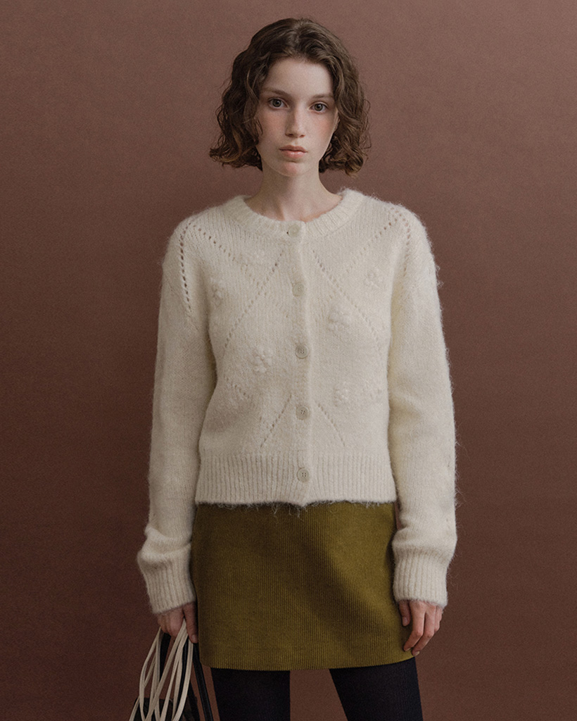 Lys Flower Cardigan (Cream)