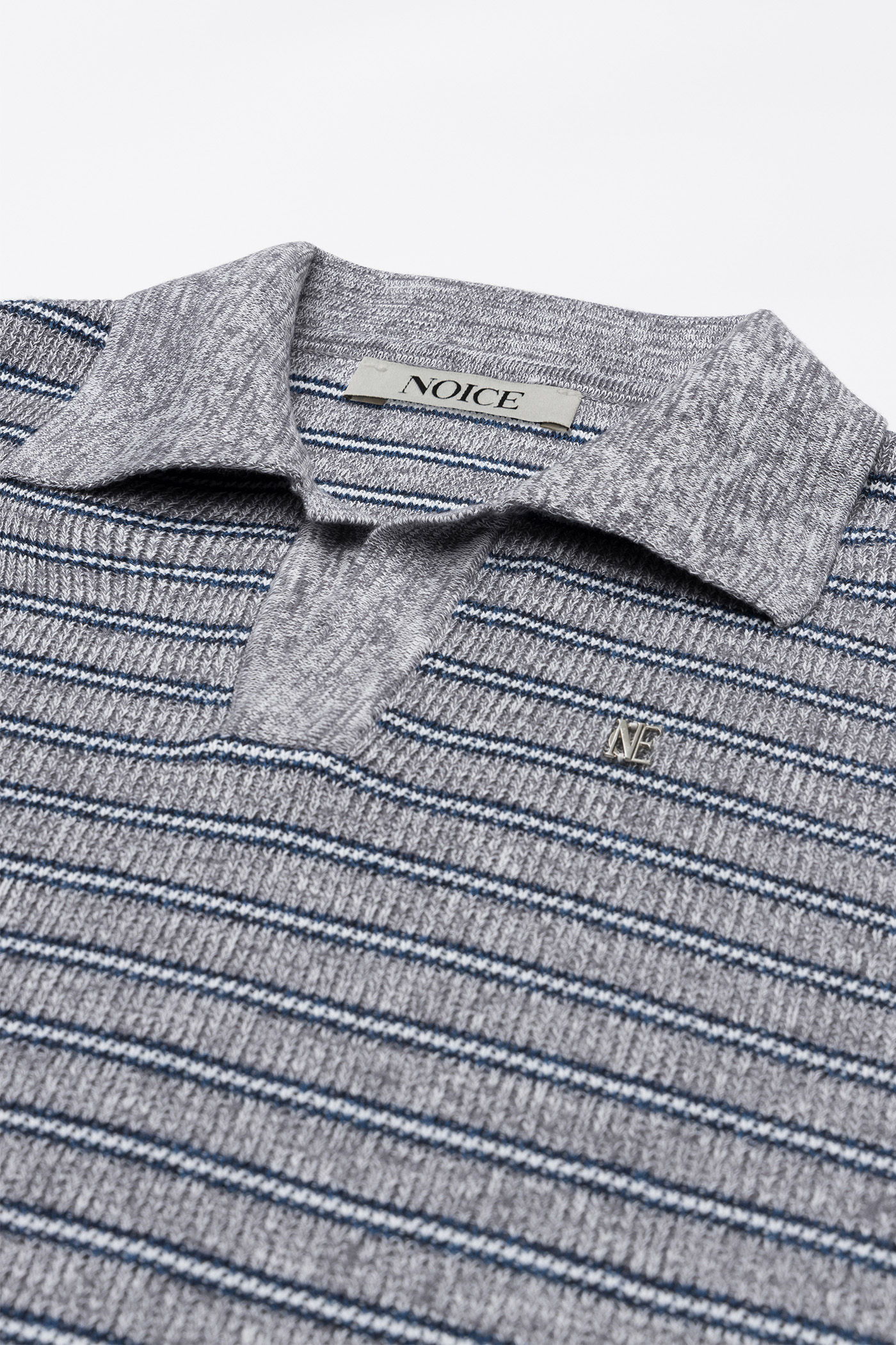 M LOGO STRIPED KNIT POLO SHIRT | ファッション通販サイト NUGU