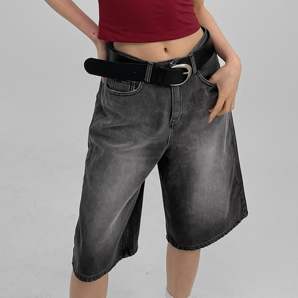 [original] ボイシーワッシングバミューダデニムパンツ