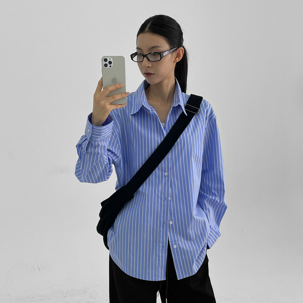 original] ピックマンストライプルーズフィットシャツ | ファッション