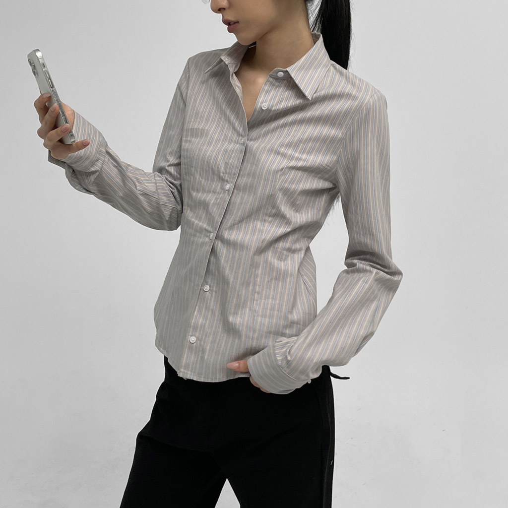 BLACKUP] [original] ハイテストライプシャツ | ファッション