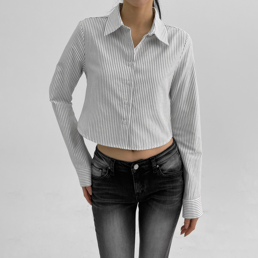 [original] レチクベーシックオックスフォードシャツクロップver.