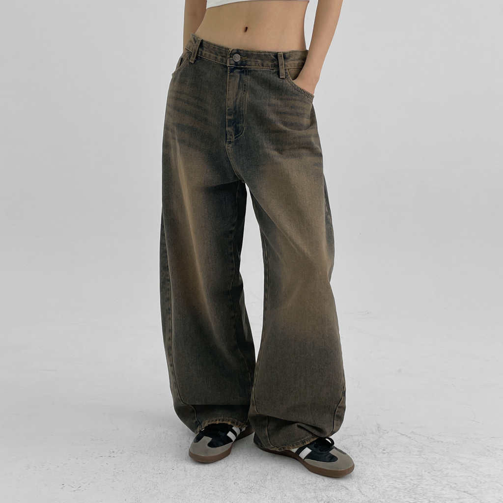 パンツ barom one high waist wide straight denim | AND ON JIONE STORE