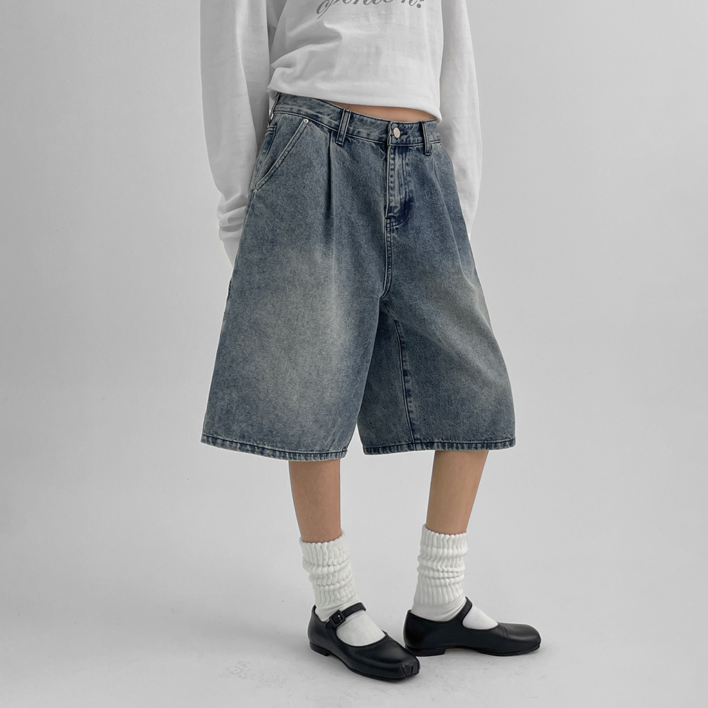 B-DENIM] ESSENTIAL HALF SHORTS 040 | ファッション通販サイト NUGU