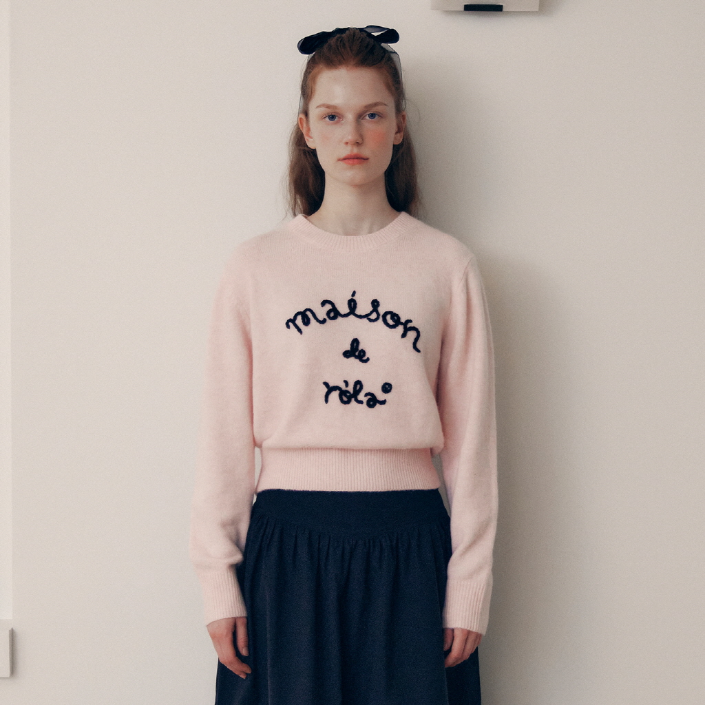 Influencer pick] MAISON DE ROLA EMBROIDERY KNIT GRAY