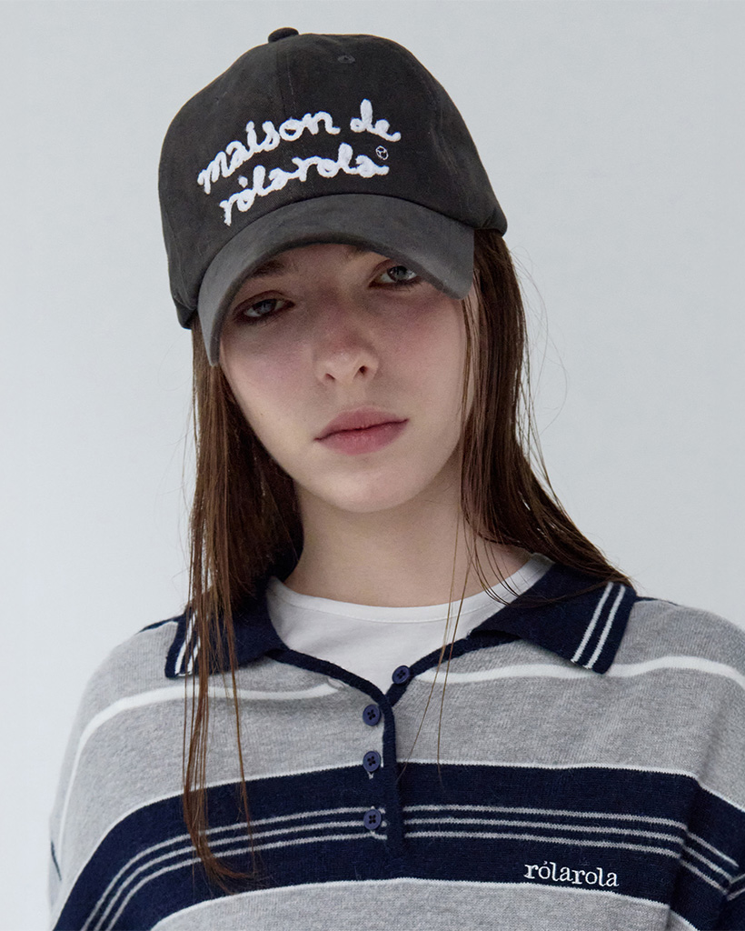 MAISON DE ROLA EMBROIDERY CAP CHARCOAL GRAY