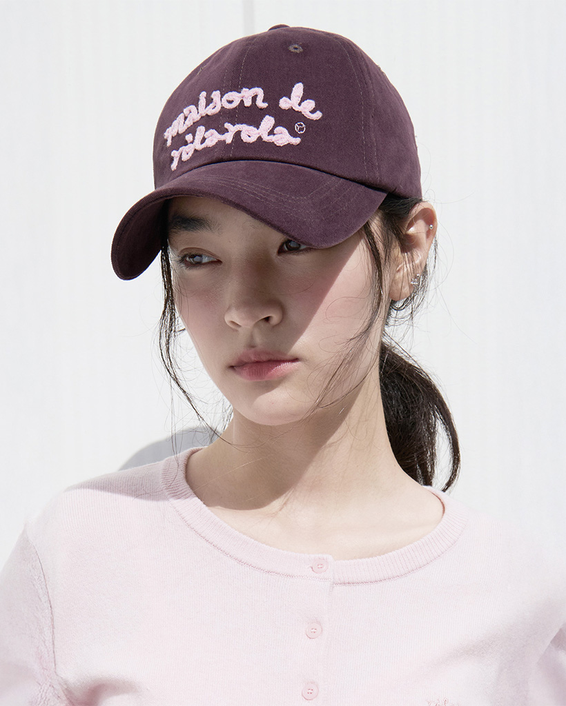 [POP-UP BEST] MAISON DE ROLA EMBROIDERY CAP WINE
