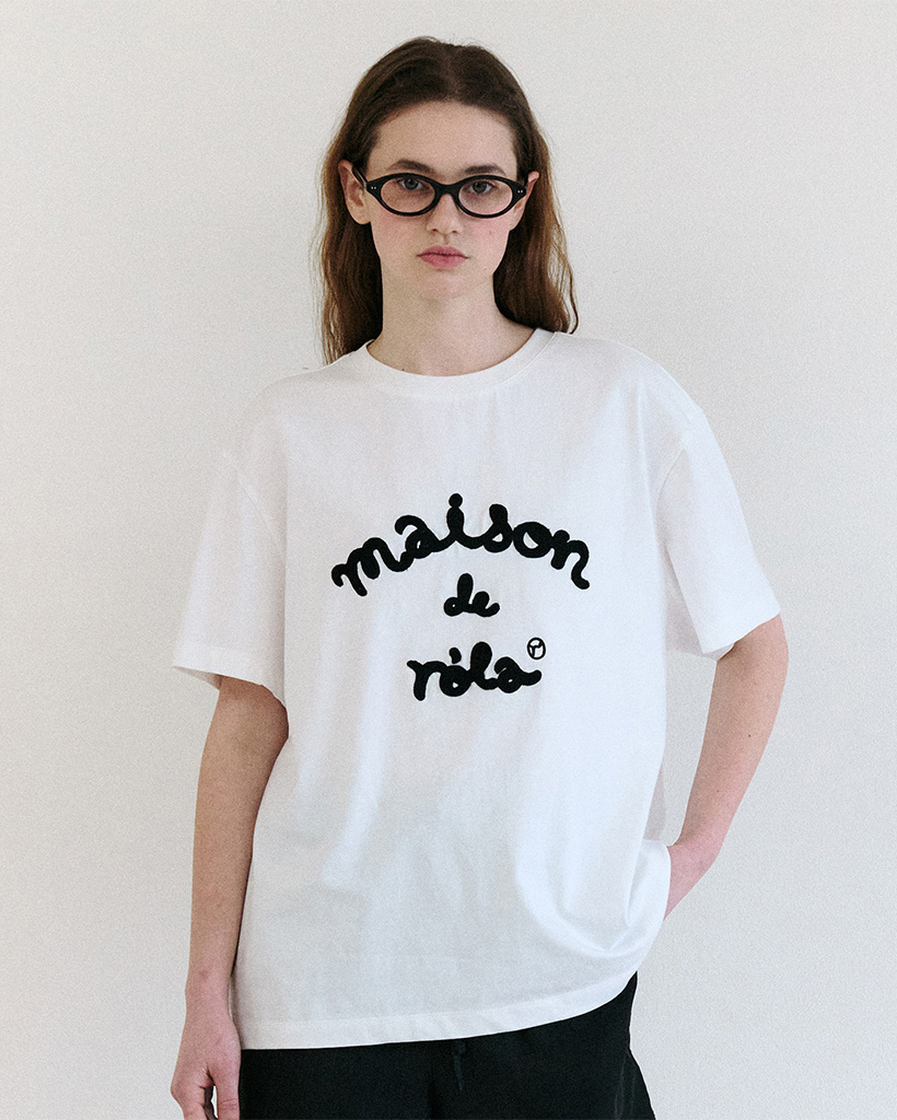 なるになるさん専用 MAISON DE ROLA EMBROIDERY LOOSE FIT T-SHIRT WHITE
