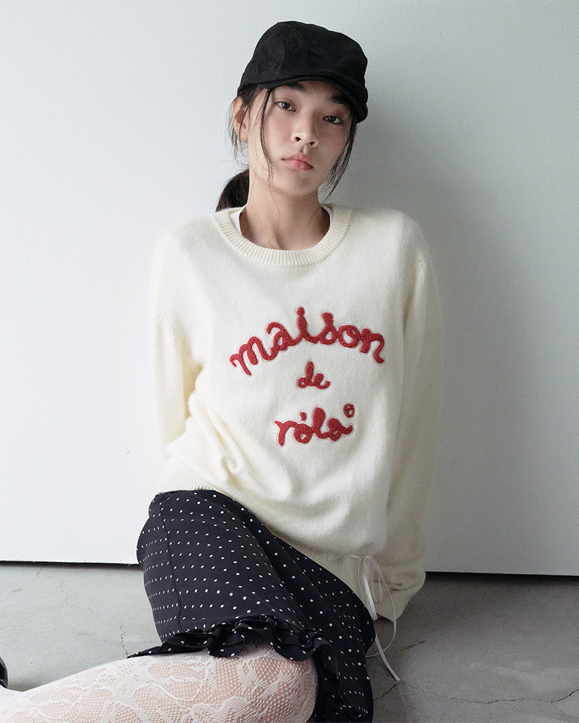 MAISON DE ROLA PATCHWORK KNIT IVORY