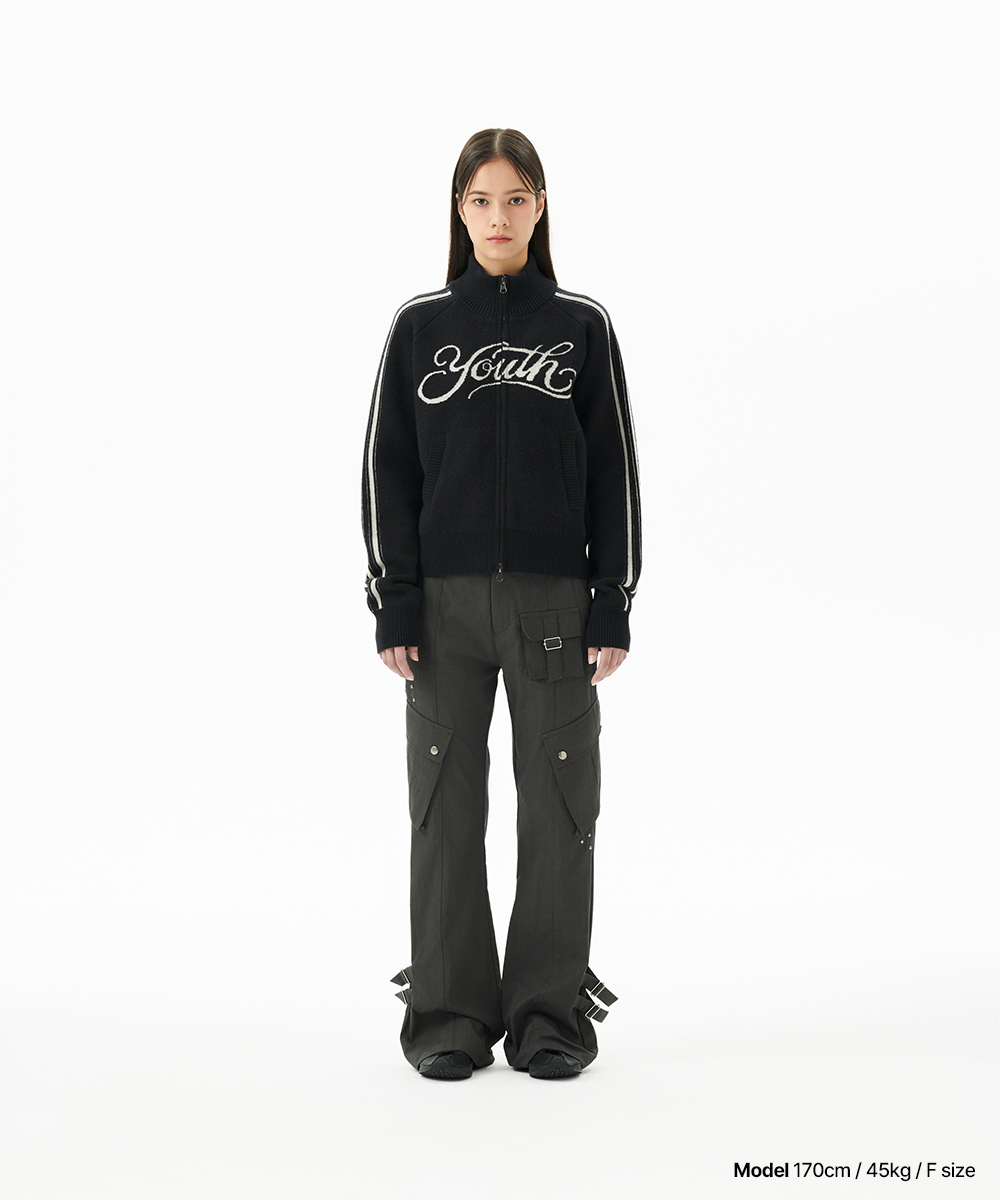 YOUTH ZIP UP CARDIGAN[BLACK] | ファッション通販サイト NUGU
