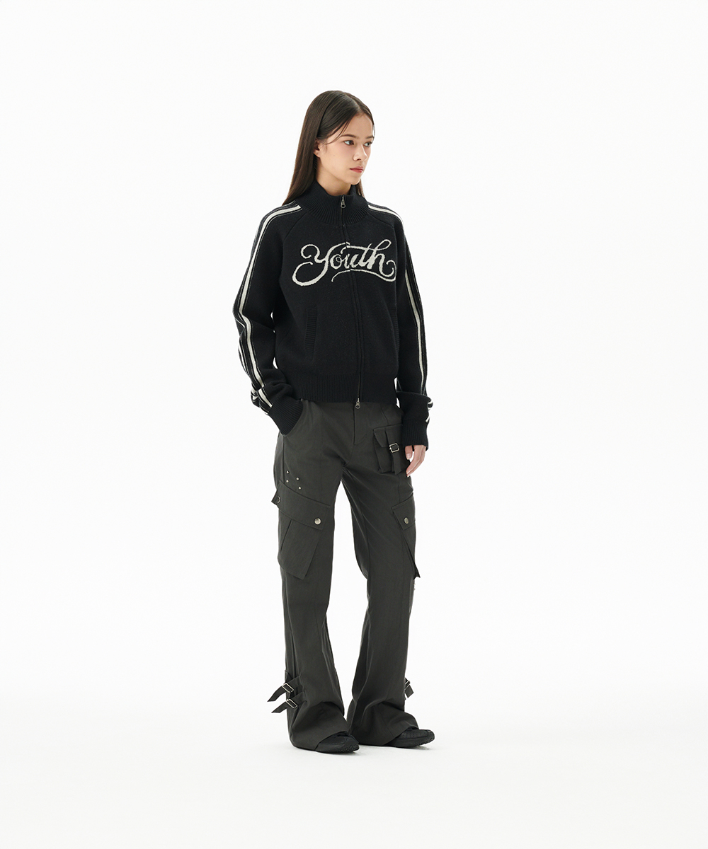 YOUTH ZIP UP CARDIGAN[BLACK] | ファッション通販サイト NUGU