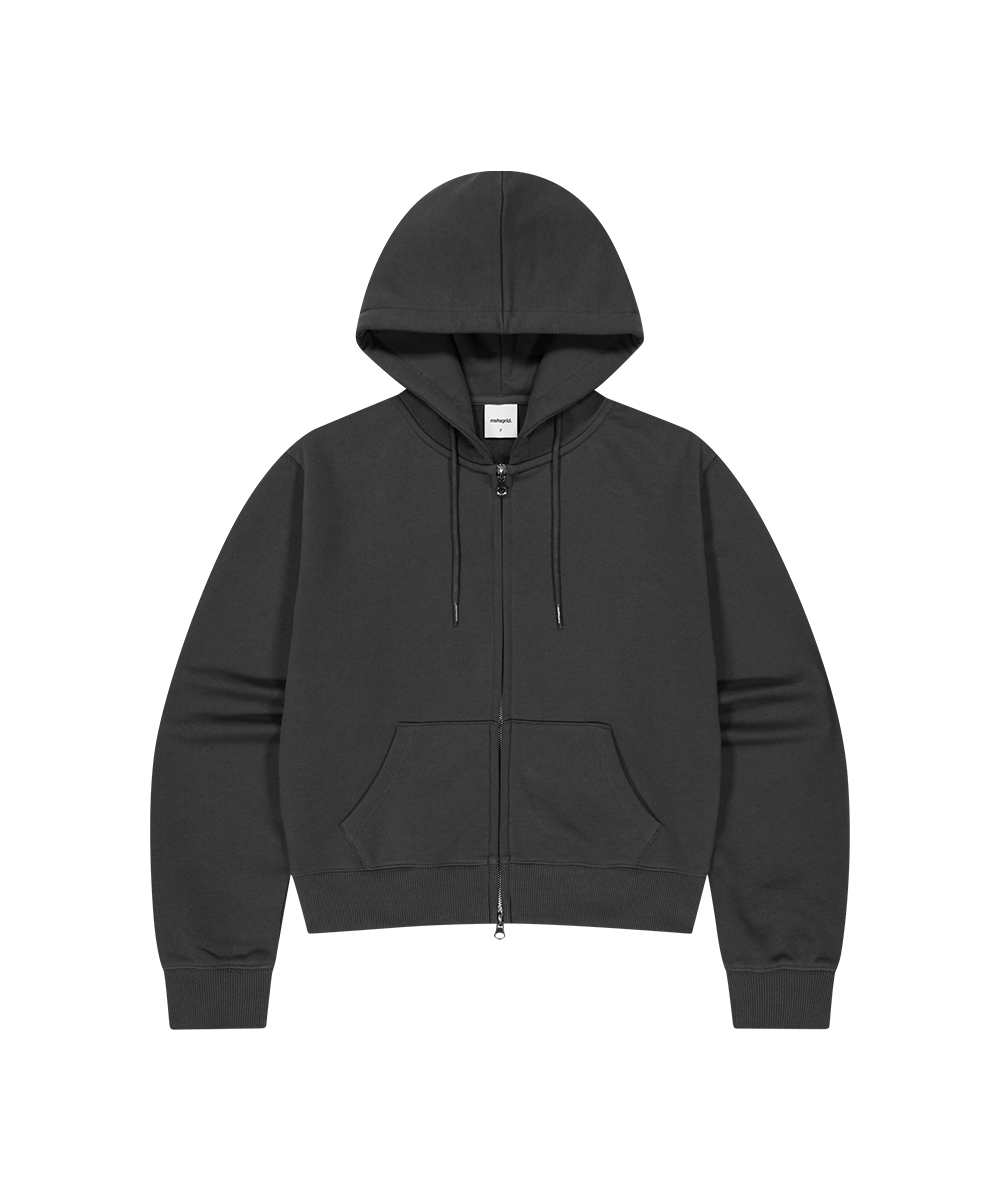 PRAY APPLIQUE CROP ZIP UP HOODIE[CHARCOAL] | ファッション通販