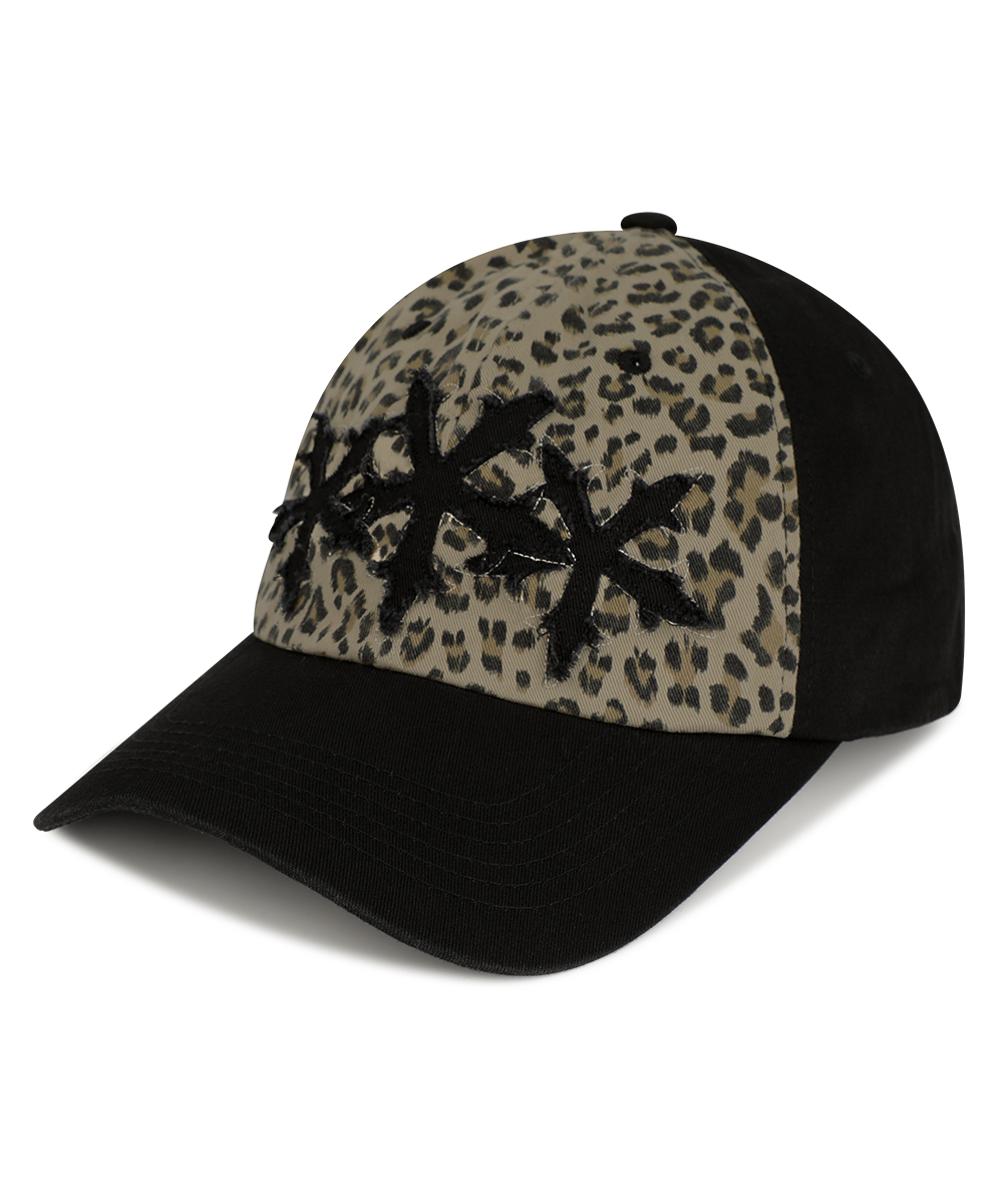 LEOPARD CROSS STAR CAP[BROWN]