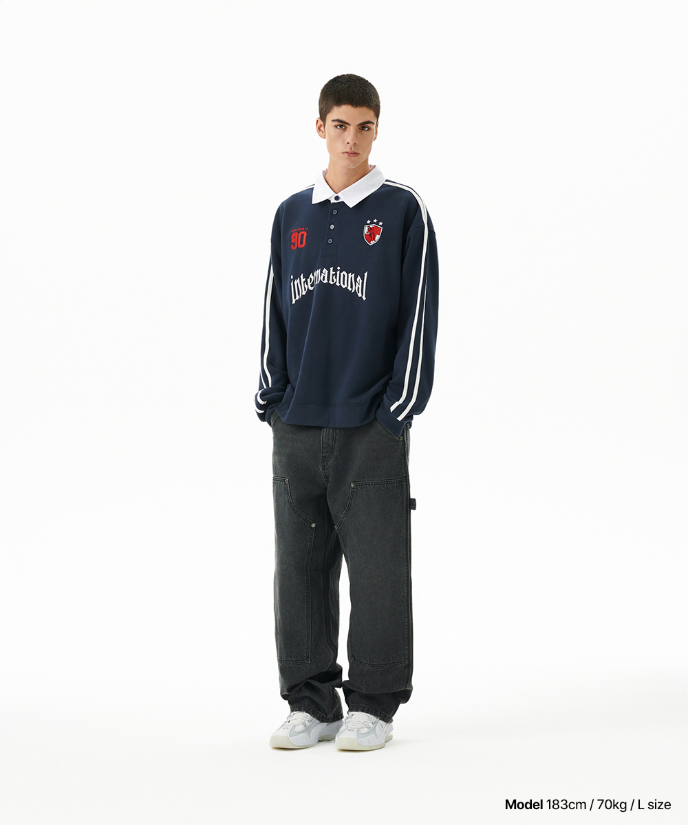 トレーナー/スウェット nugu goodday collar neck mtm TRACK COLLAR SWEATSHIRT[NAVY] | ファッション通販サイト NUGU