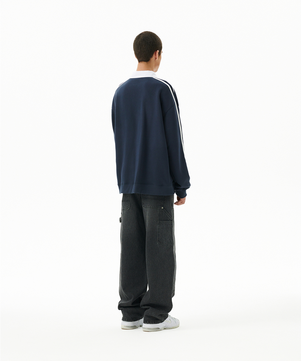 トレーナー/スウェット nugu goodday collar neck mtm TRACK COLLAR SWEATSHIRT[NAVY] | ファッション通販サイト NUGU