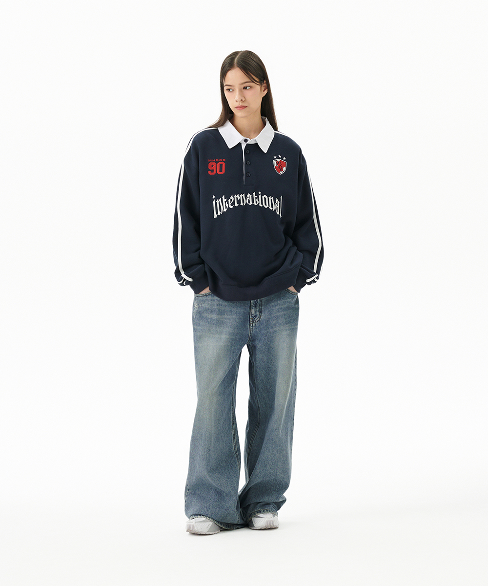 TRACK COLLAR SWEATSHIRT[NAVY] | ファッション通販サイト NUGU