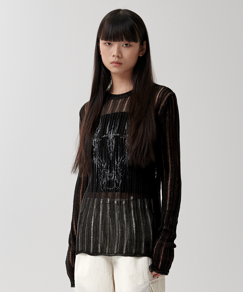 ●FLARE UP● Cutout Turtleneck Long Sleeve FL112Black FL-112 influencer pick] Cut-out Turtleneck Long Sleeve (FL