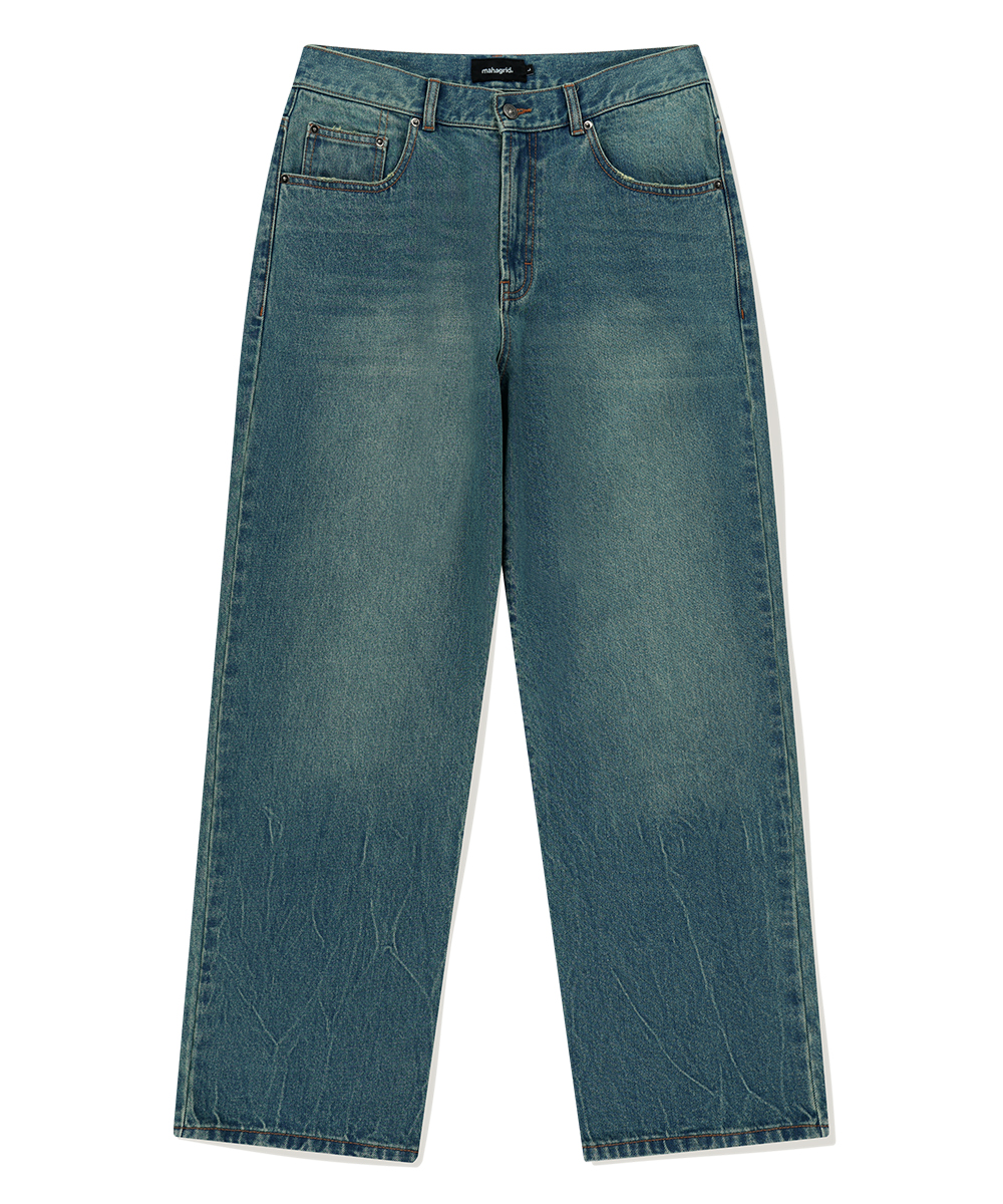 デニム・ジーパン OVERFIT STITCH DENIM PANTS DEEP BLUE OVERFIT STITCH DENIM PANTS DEEP BLUE | ファッション通販