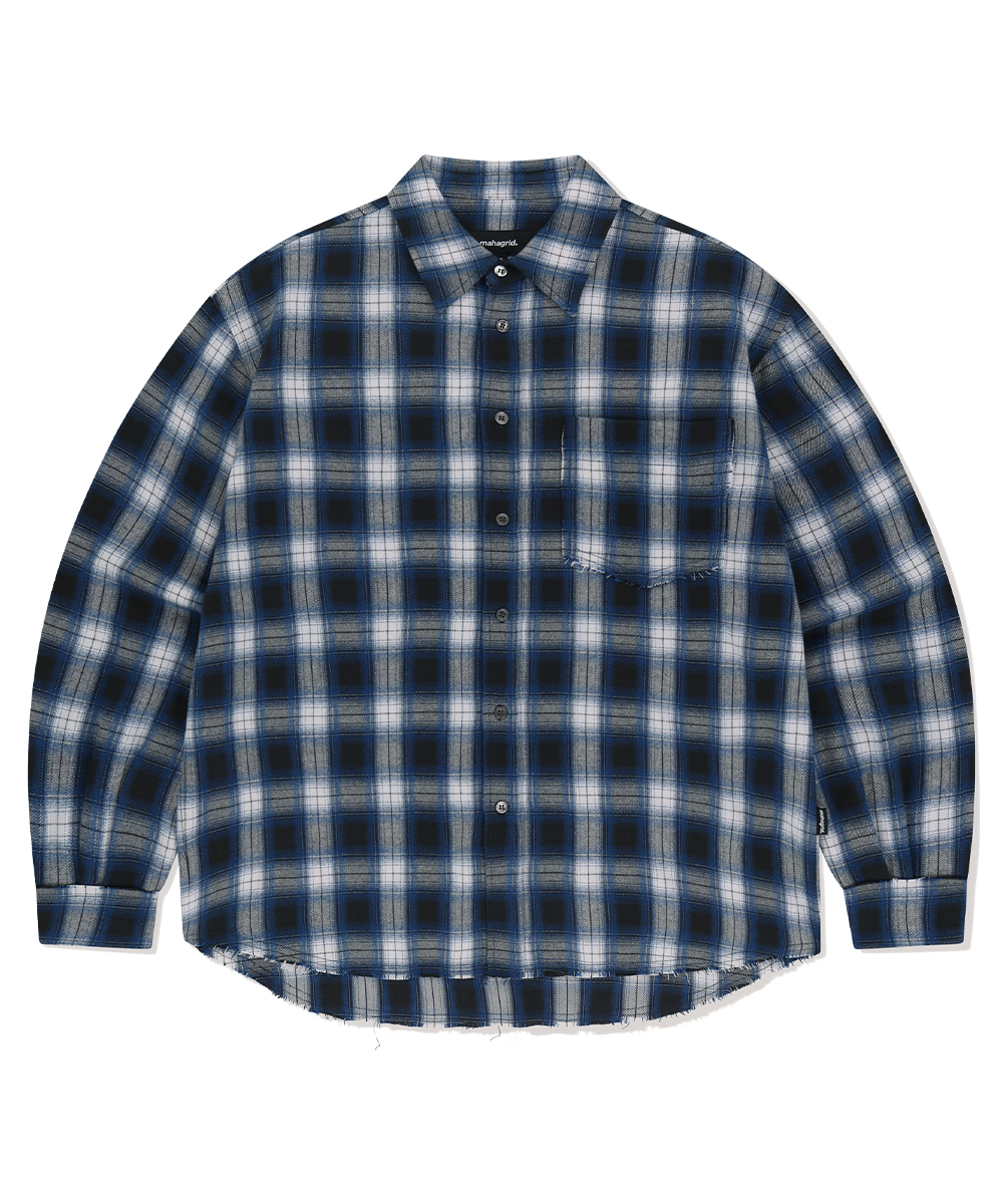 RAW CUT OMBRE SHIRT [NAVY]