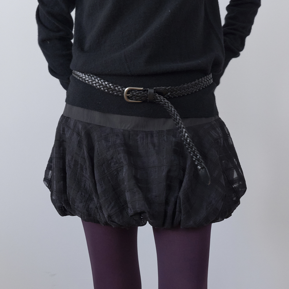 MINI CHECK PUMPKIN SKIRT_BLACK | ファッション通販サイト NUGU