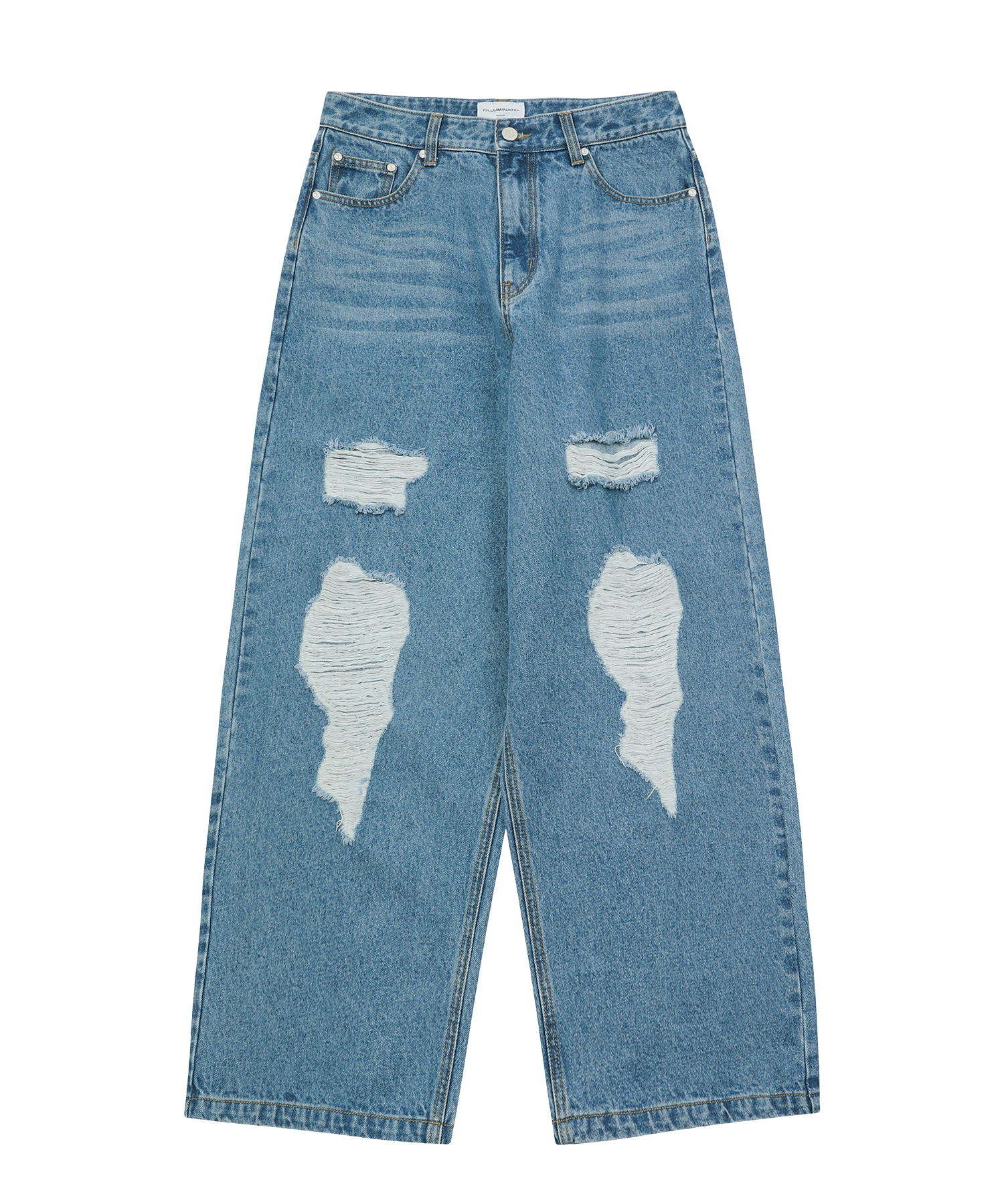 Splash Washing Wide Denim Pants-Light Indigo | ファッション