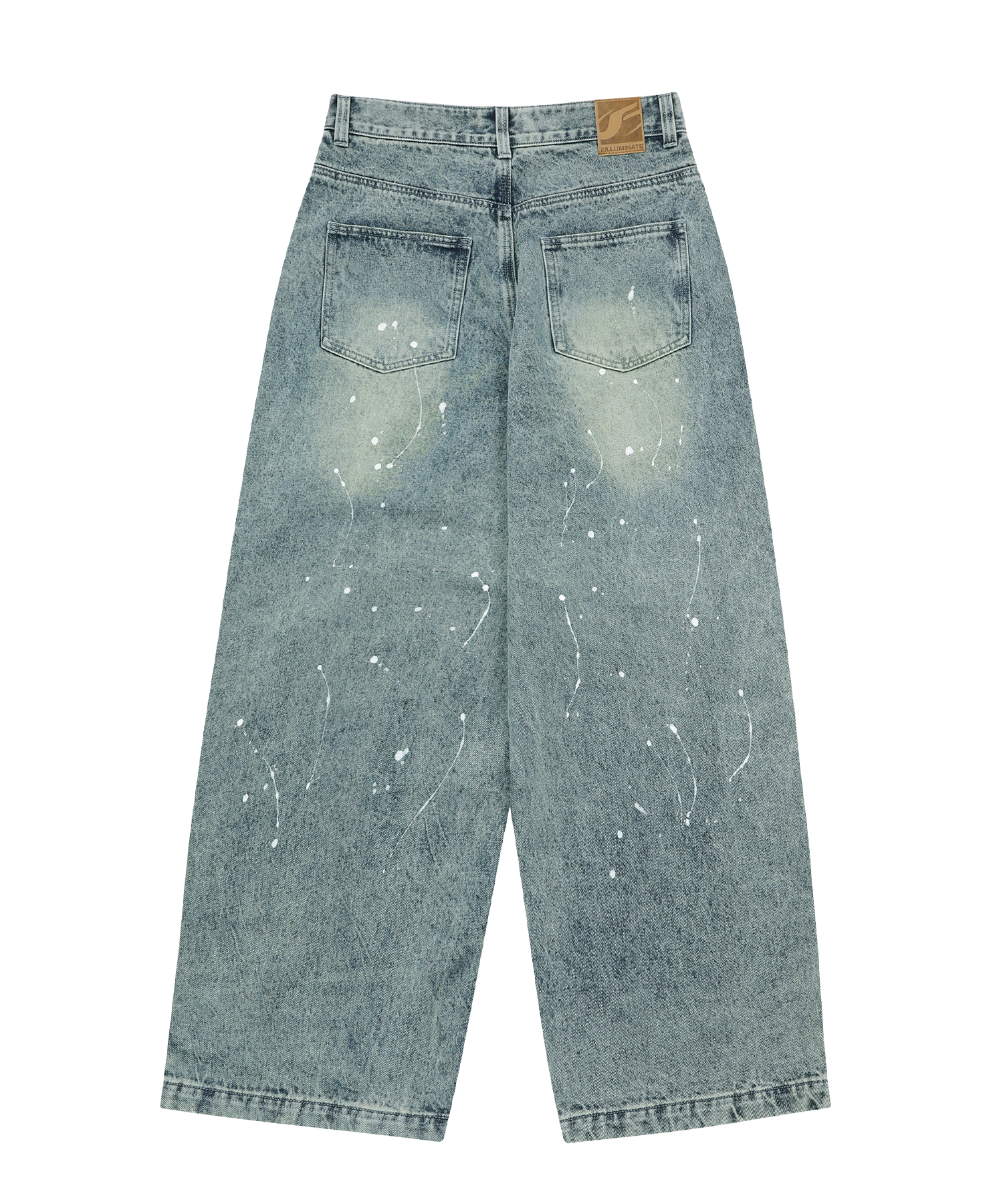 F.ILLUMINATEのSplash Wash Wide Denim Pants 全3色 Splash Washing Wide Denim Pants-Light Indigo | ファッション