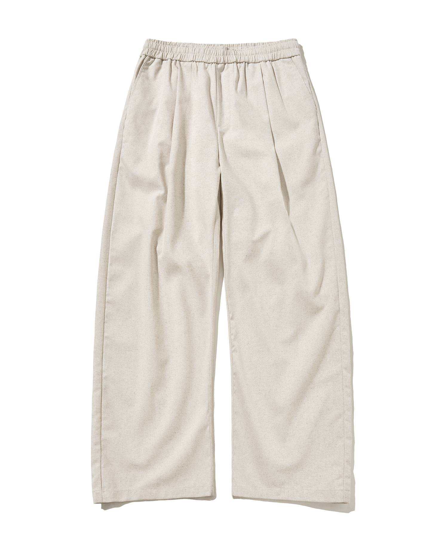 【BAON】[BAON] Hollied Linen Banding Pants - Linen 55 Beccy 01Low Straight Linen Pants White MADLADY
