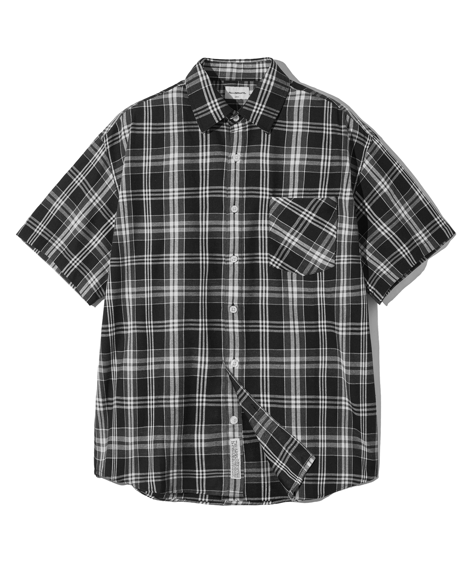 Reverse Point Check Half Shrit-Black | ファッション通販
