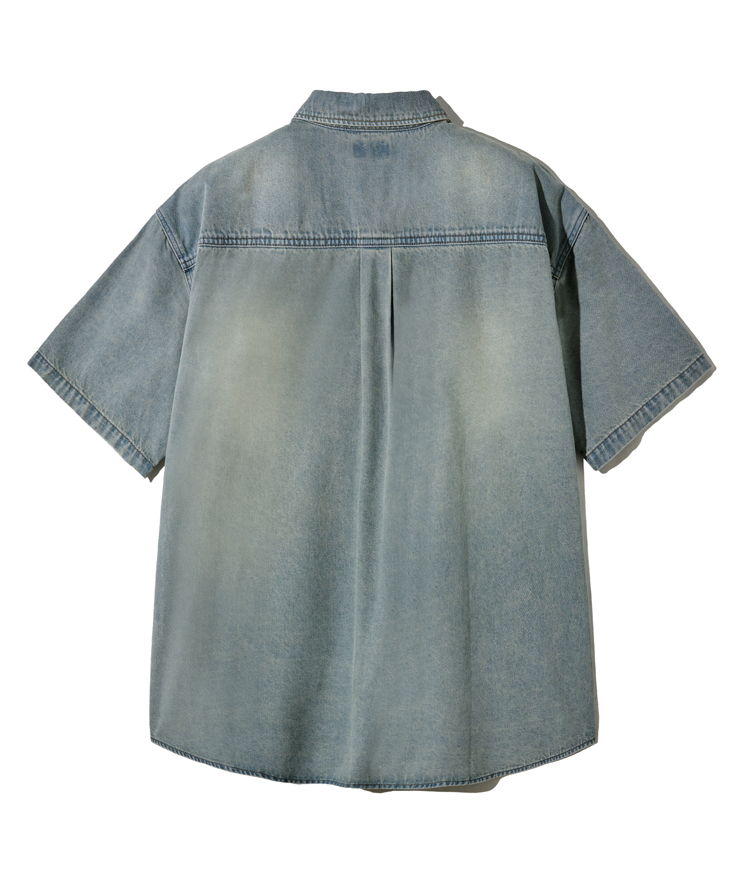 ちー　Danlow n0.001 45pieces F Stitch Denim Half Shirt-Grey Blue | ファッション通販サイト