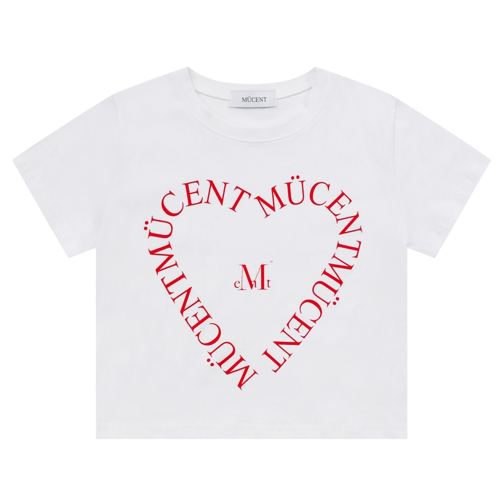 HEART LETTERING HALF T (4Color) | ファッション通販サイト NUGU