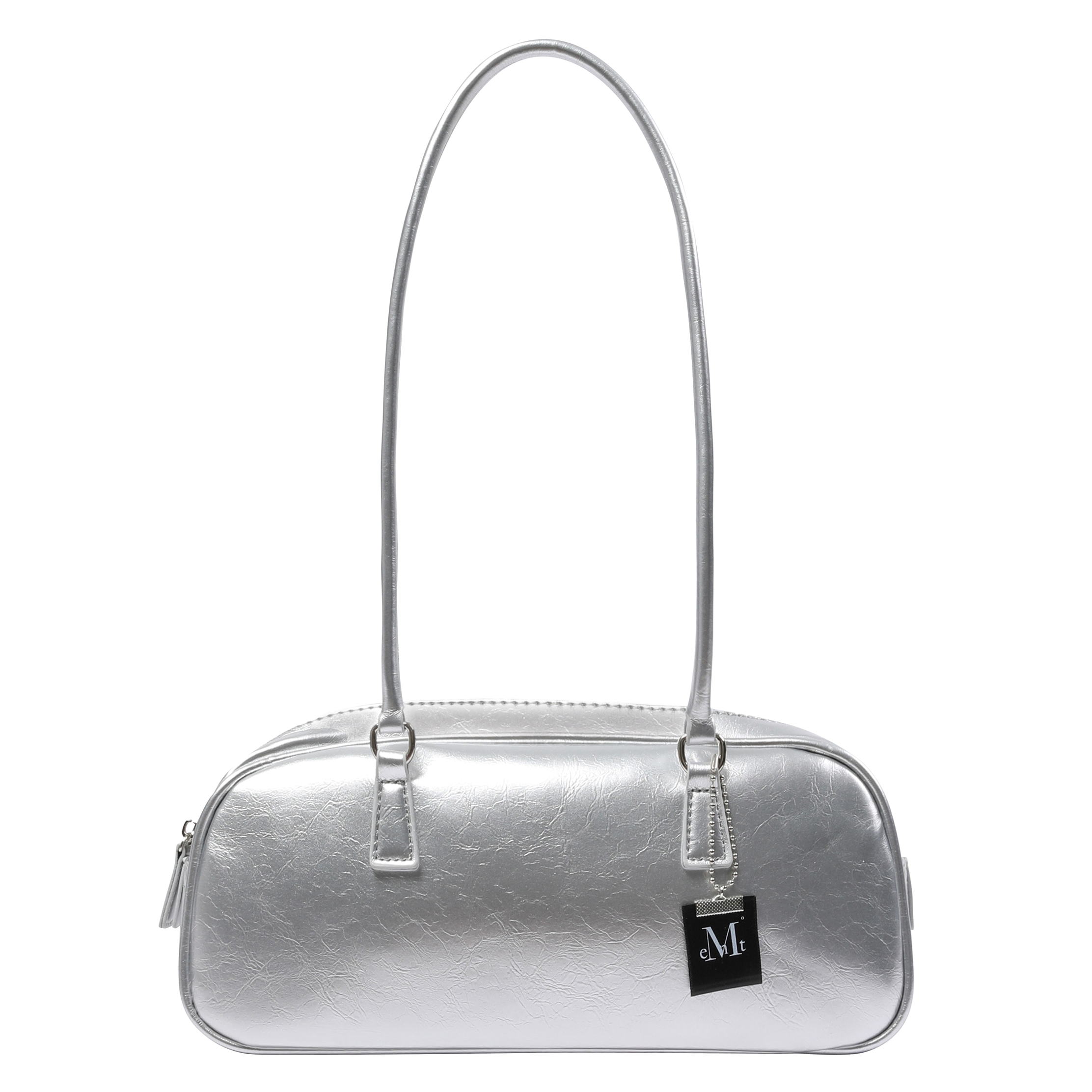 バッグ・カバンその他 Roman Crack Keyring Leather Shoulder Bowling Bag Black Ivory ROMA CRACK KEYRING BOWLING BAG (Black,Ivory,Silver