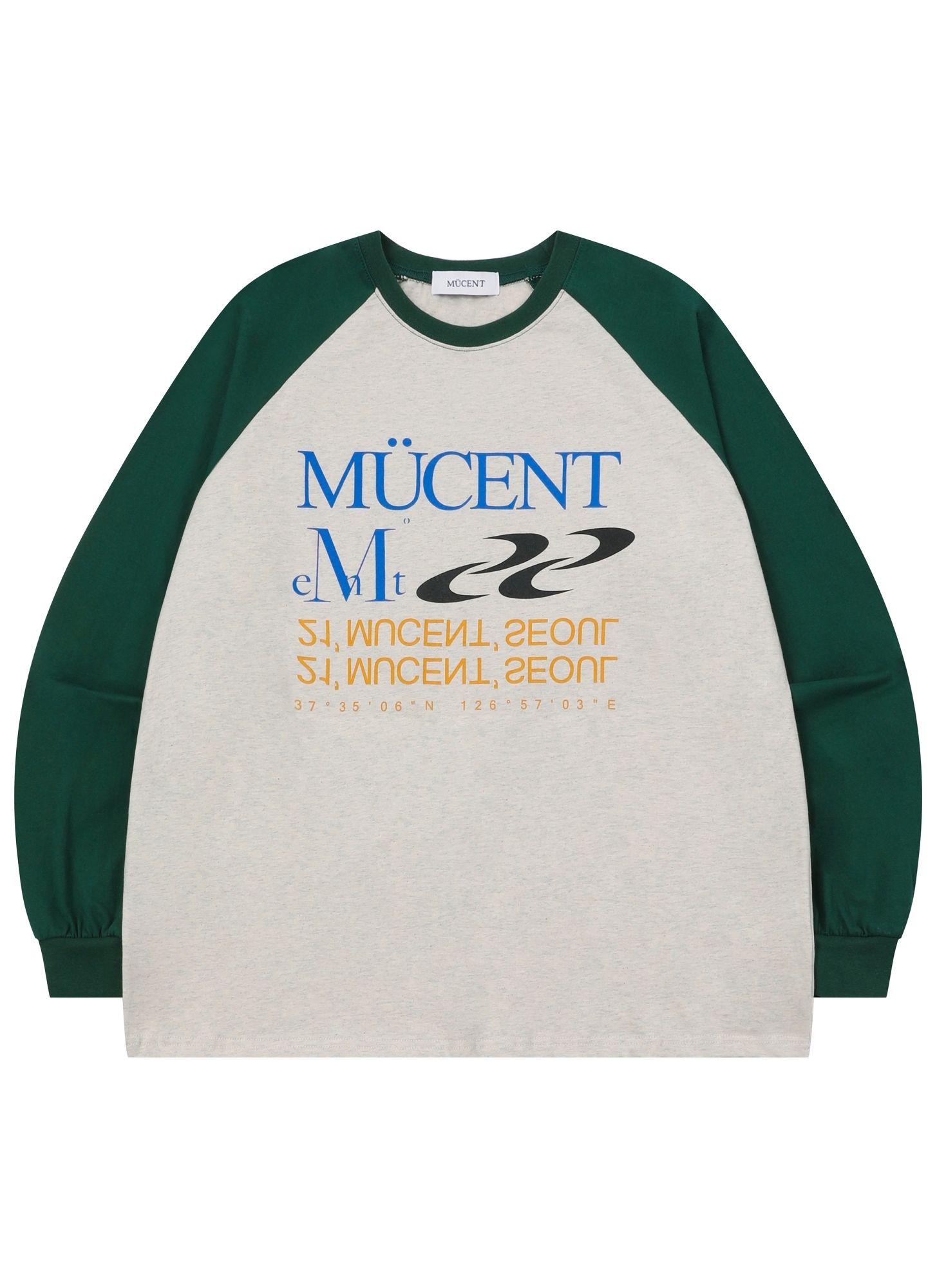 ☆韓国☆［MUCENT］ESEENTIAL TWO TONE RAGLAN LONG SLEEVE 2C ESEENTIAL TWO TONE RAGLAN LONG SLEEVE (2Color