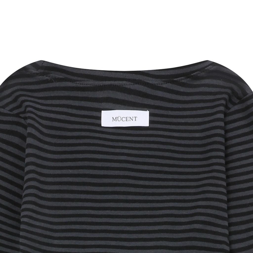 ★MUCENT★ Emma V-neck Striped Long Sleeve T-shirt 2 Colors EMMA V-NECK STRIPE LONG SLEEVE T (2Color) | ファッション通販