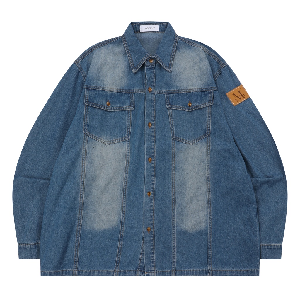 ALYTH ROLL UP DENIM SHIRT UNISEX (2Color)