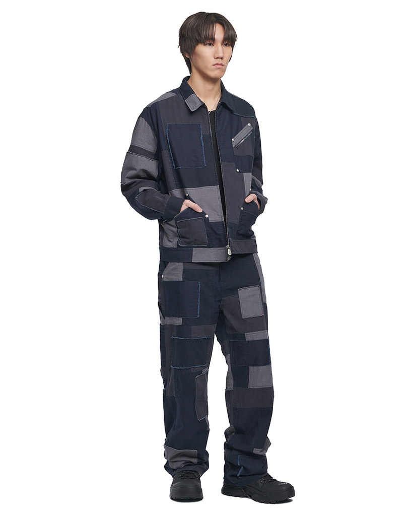MULTI PANEL WORK JACKET - WASHED NAVY | ファッション通販サイト NUGU