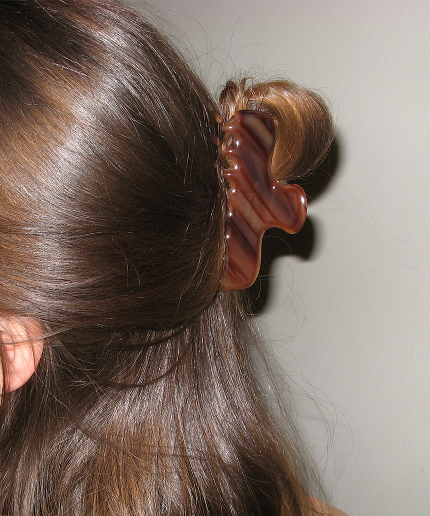 Marble Sparkle Hair Clip - Milky Brown