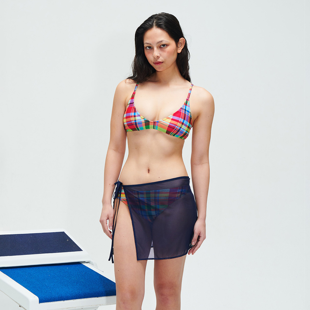 水着] DELIGHTPOOL Tartan Bikini Top - Classic Green