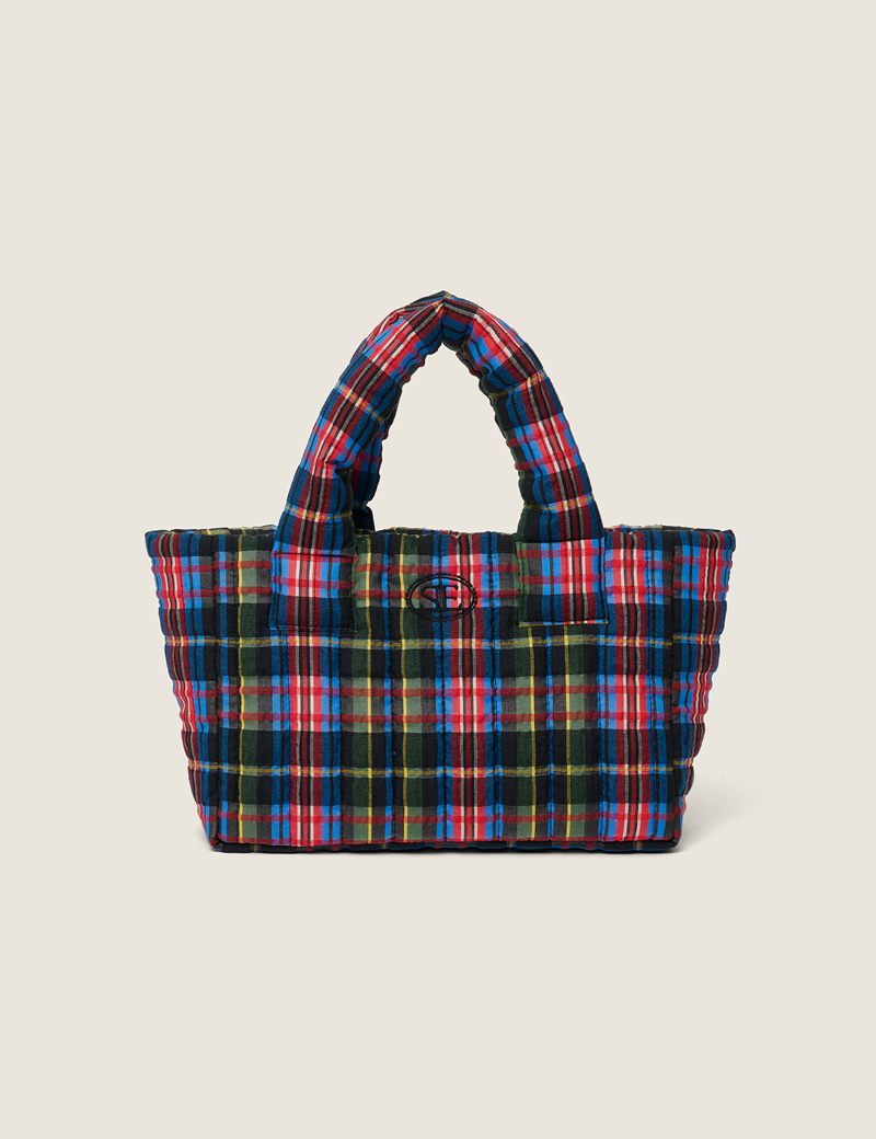 [nugu限定商品]Check Mini Padding Bag (Black)