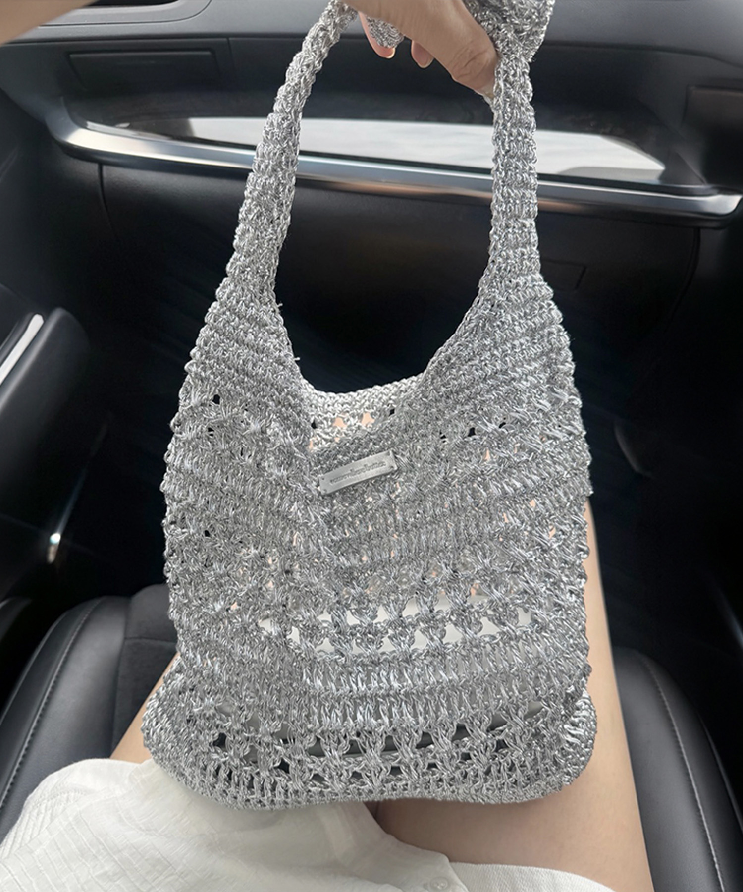 Mini Ratty Handmade Bag - Silver