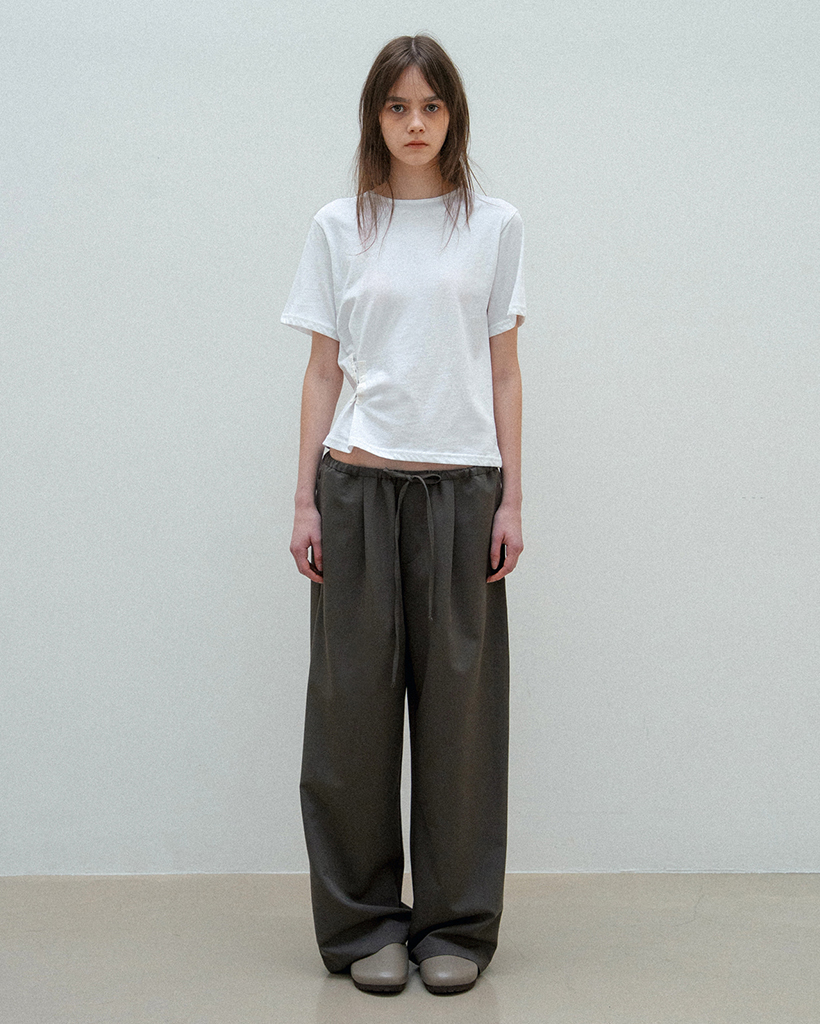 Moon Drawstring Pants Charcoal