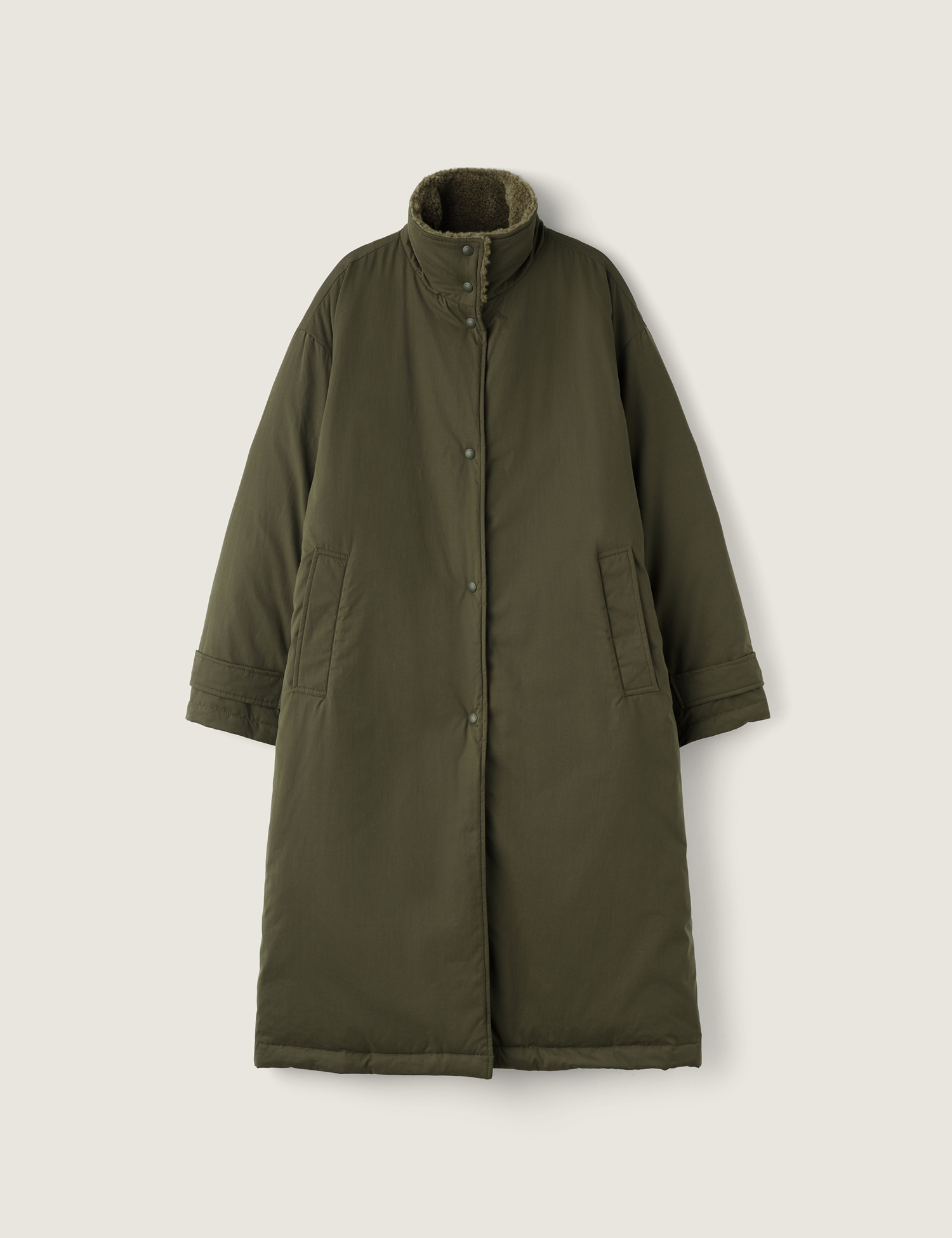 ミッドレングスツイードパイピングダックダウンコート | ファッション