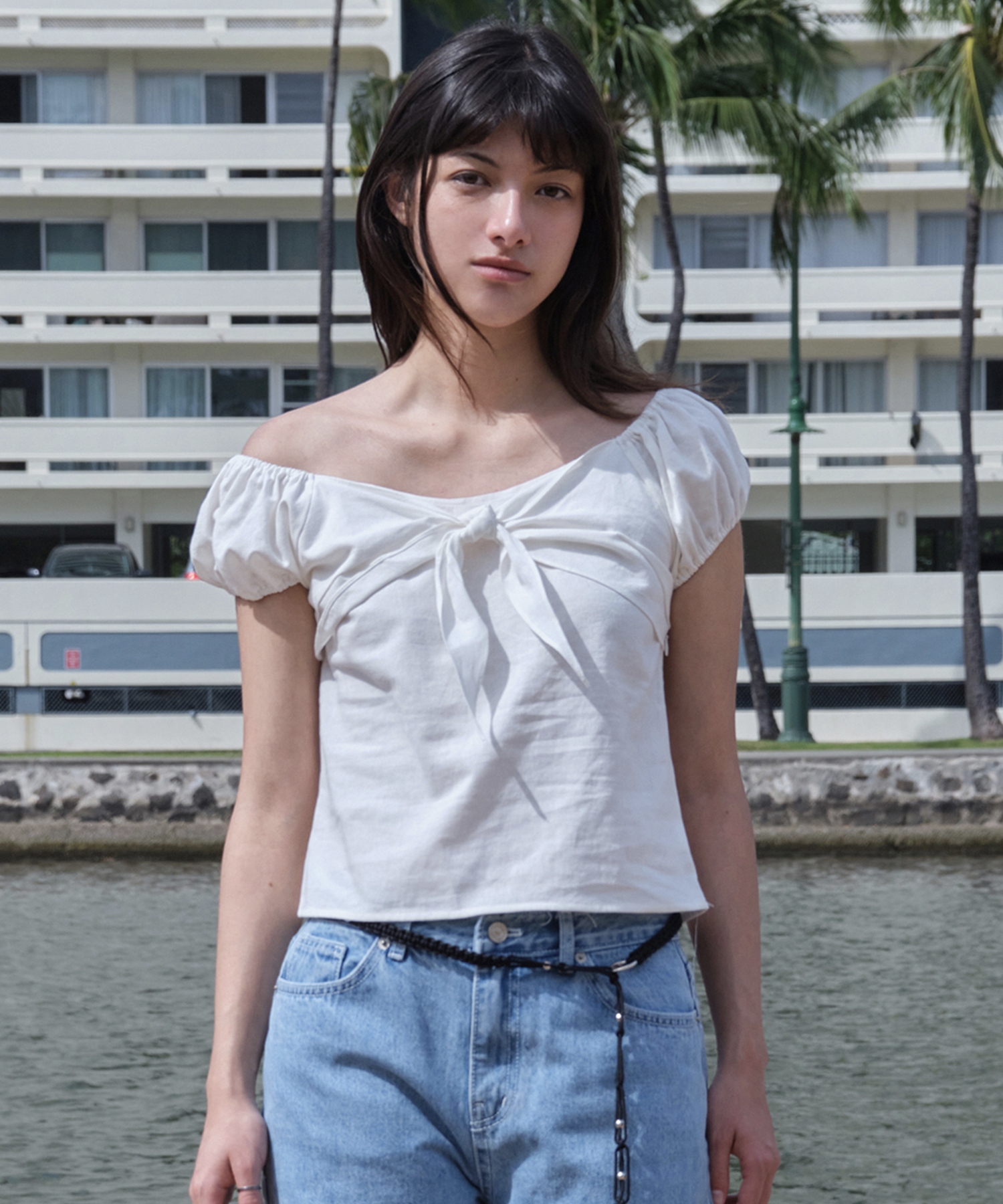 Muet Ribbon Blouse - Ivory